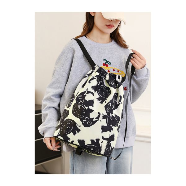 Fashion Sports Bckpack Lightweight Travel Multifunctional Women's Bag Large Capacity Printed Drawstring