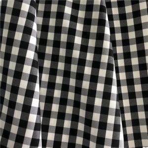 China 200gsm Density Customizable Black And White Plaid Fabric Twill Cloth For Lady Dress RZ18042 on sale