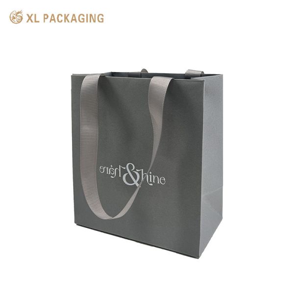 XL Packaging Custom Packaging Factory Factory Direct Sales Paper Bag Gray One for Gift Packaging Small Gift Bag With Logo Add Shopping Bag