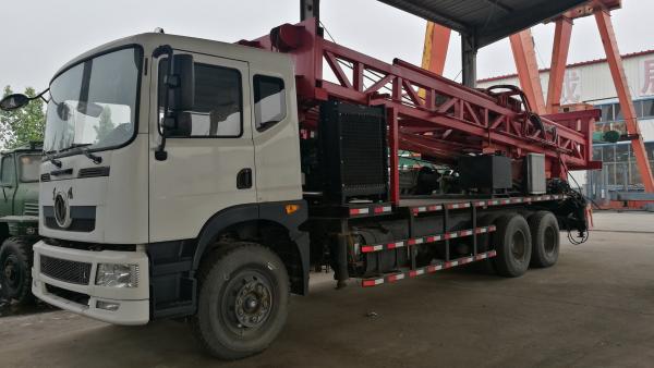 Quality High Speed Truck Mounted Drilling Machine , Geotechnical Drilling Equipment Red for sale