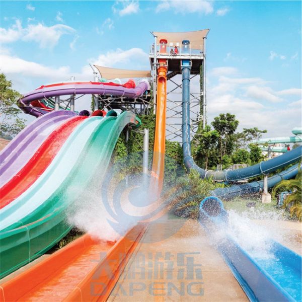 Water Park Twist Aqua Drop Water Slide Fiberglass With A Launch Capsule Start