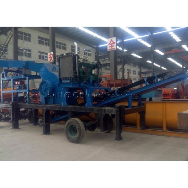 Mobile Crushing Station 100TPH 55HP Diesel Hammer Crusher With Feeder