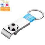 China 3D Raised Corkscrew Wine Opener , Silver Key Chain For Football Match for sale