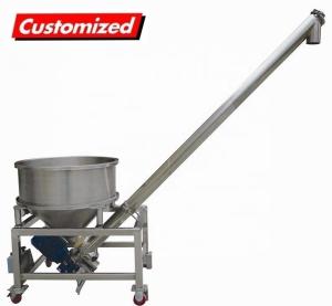 Adjustable Height and Speed Stainless Steel Screw Auger Conveyor with Small Hopper