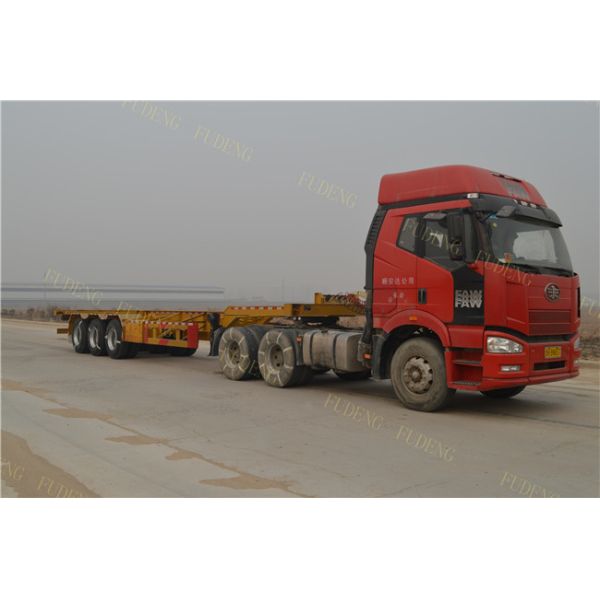 Semi Chassis Container Trailer 40 Foot Straight Frame Tri Axle Container Carrier Truck