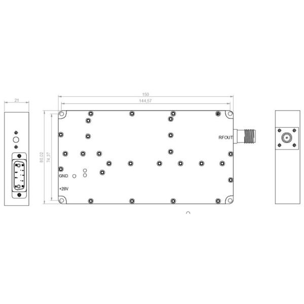 100W 300-400MHz PA Power Amplifier Signal Blocking Device Anti Drone Fpv Uav Drones Module with GAN and Isolation Protector