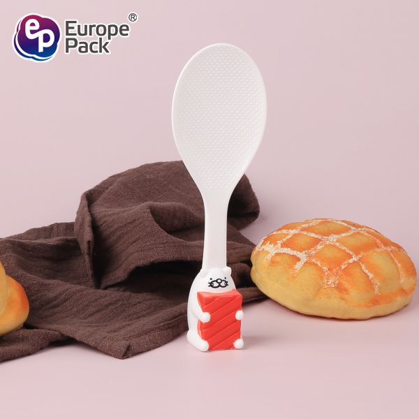 Plastic rice spoon can stand handle cute handle