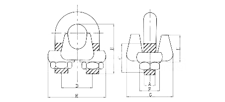 Water Treatment Stainless Steel Wire Rope Clip With ZINC Plated Finish Coating