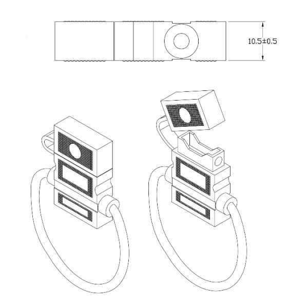 Waterproof 32V DC ATO ATC Standard Medium Auto Inline Fuse Holder
