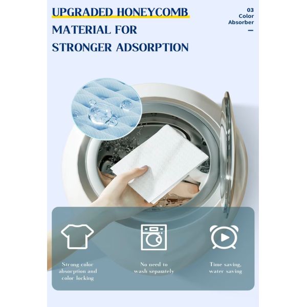Anti Staining Color Absorbing Laundry Sheets Dyeing Proof Eco Friendly