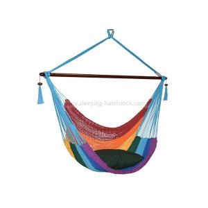 Wholesale Multi Colored Rainbow Grand Caribbean Lounge Hammock Chair With Pillow 275 Pounds Capacity from china suppliers