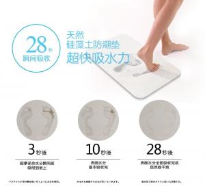 China Natural Diatomaceous Earth Bath Mat , Water Absorbing Bath Mat 450*350*9mm on sale