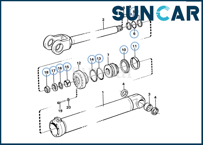 VOE11707023 Hydraulic Cylinder Seal Kit SUNCARVO.L.VO L90C Boom Lift Cylinder Sealing Kit