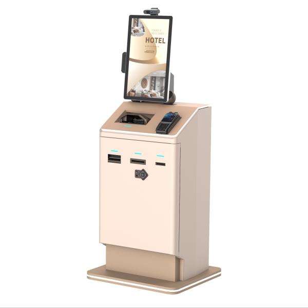 Quality Hotel Self Check In Kiosk With Passport Scanner / Card Encoder Cash Payment for sale