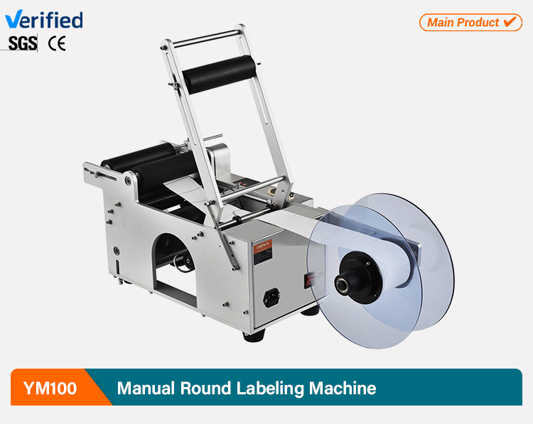 YM120 Manual Flat Labeling Machine For Cardboard Boxes / Square Bottles / Tin Cans