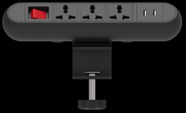 Quality Desk Multifunction switch universal power outlet / clamp desk power socket with USB charging for office desk/table for sale