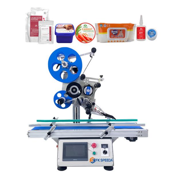 High Speed Double Side PLC Control Flat Square Bottle Table Top Labeling Machine