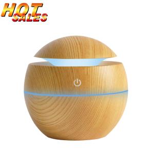 China USB Aromatherapy Diffuser 5V Essential Oil Wood Grain With Led Color Humidifier on sale