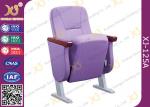 Purple Full Upholstered Cover Auditorium Chairs In Short Back Rest