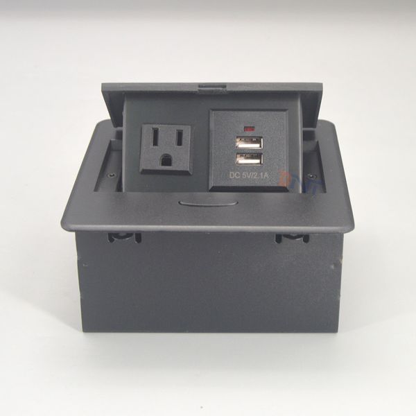 Hidden power socket office furniture pop up electrical USB power socket with US plug