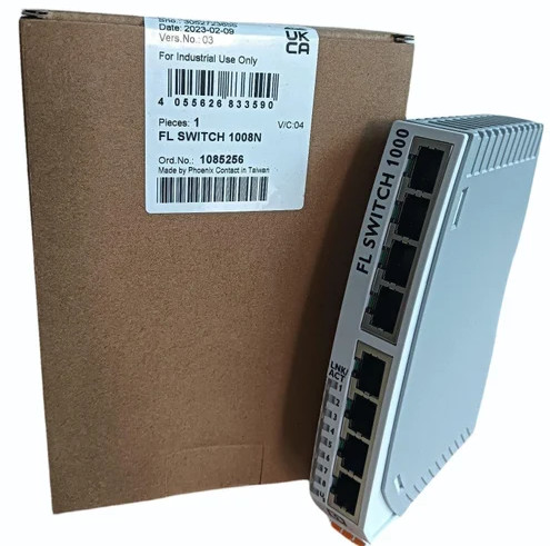 FL SWITCH 1008N 1085256 Industrial Ethernet Switch with IP54 Protection Level and 0.05 cm-1 Cell Constant