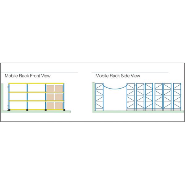 Steel Mobile Pallet Racking System , 4 Layers Powered Mobile Racking 1000kg/Pallet