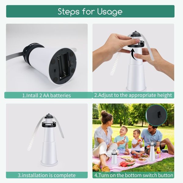 JZ Chemical Free Household Indoor Outdoor UV Electric AA Battery Fly Killer Traps Fly Catcher Fan for Restaurant