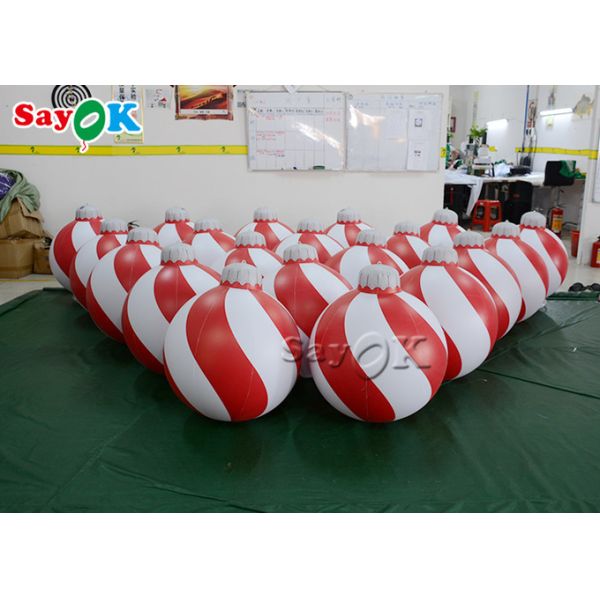 0.6m Small Xmas Ornaments PVC Inflatable Balls Outdoor Hanging Decorated Ball