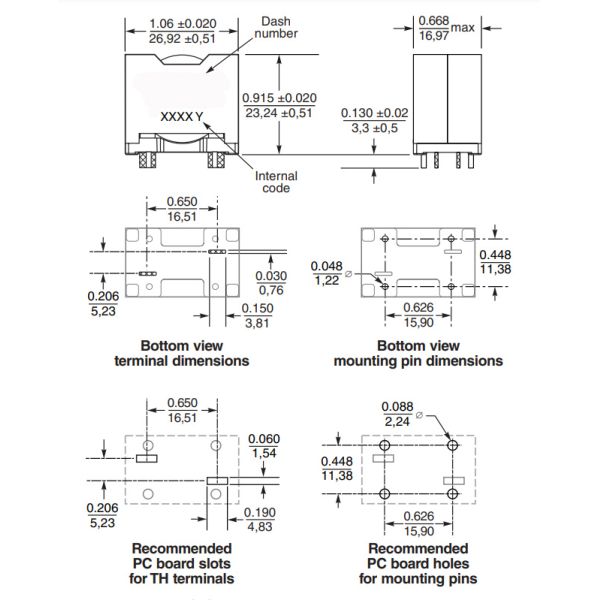 Flat wire windings Through-hole mounting Power Inductors AGP2923