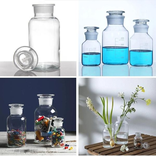 100ml Square Clear Medicine Bottles High Borosilicate Glass