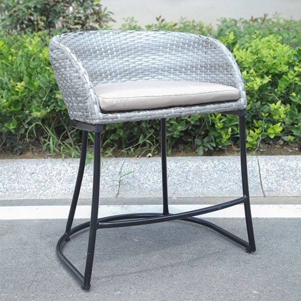 Single Chair Nordic Style Tall Counter Furniture Metal Velvet High Back Chair