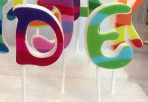 Wholesale Multi Colored Letter Birthday Candles 100% Paraffin With White Plastic Holder from china suppliers