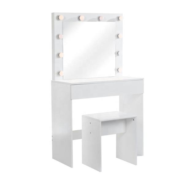 Quality MDF Wood 136cm Height Touch Screen Mirrored Dresser With Mirror Led Lights for sale