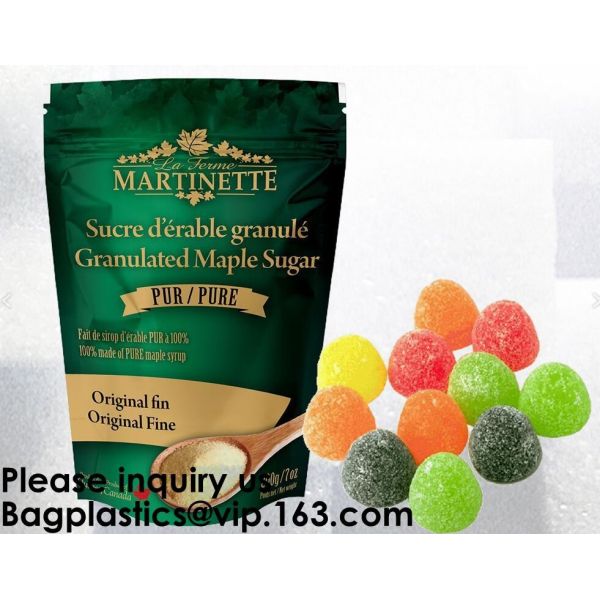 BIODEGRADABLE SUP POUCH CHOCOLATE/ ENERGY BAR PACKING MMJ CLEAR 3-SIDED SEAL WITH ZIPPER & EURO SLOT ULTRA CLEAR STAND U