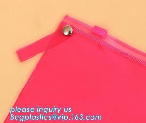 China stationery waterproof plastic documents pouch PVC zipper lock file bag with pocket,document carrying zip file folder bag on sale