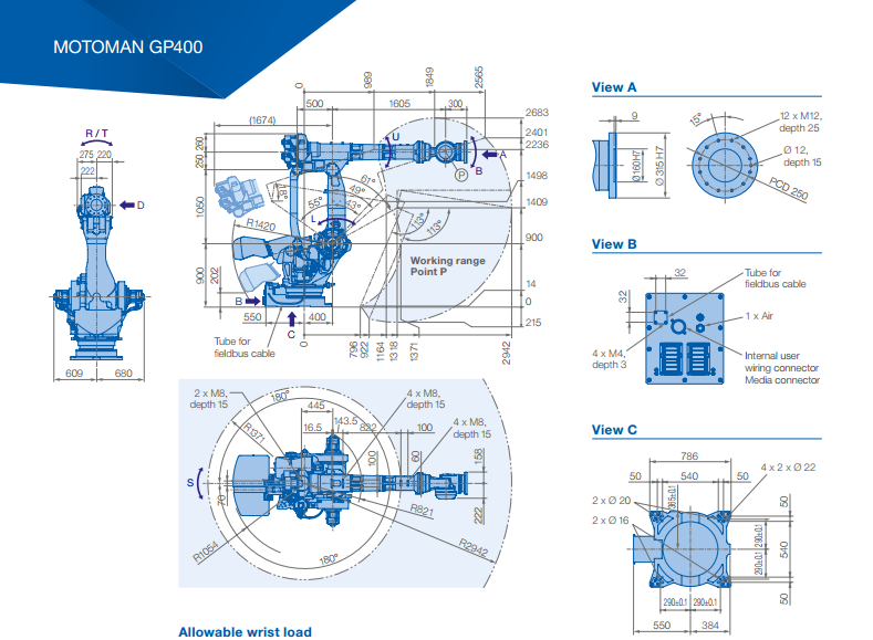 Handling Mounting Collaborative Used Robot Arm GP400 For YASKAWA