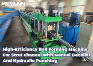 Manual Decoiler And Hydraulic Punching Roll Forming Equipment For Strut Channel