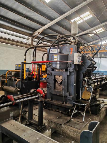 Enhanced High Speed CNC Heavy Angle Punching Marking Shearing Machine Line Model