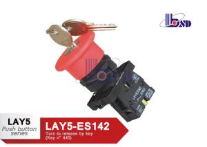 Wholesale Red Emergency Stop Push Button Switch / Emergency Stop Switch With Key from china suppliers