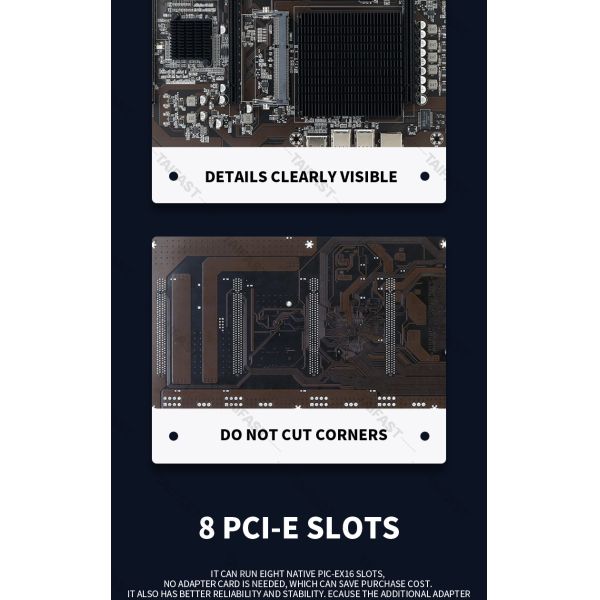 8 graphics card GPU Mining Motherboard Straight Plug 847 65MM Card Slot Large ETH