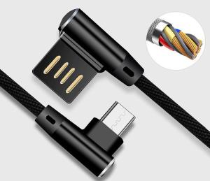 Right Angle Zinc - Alloy UBS Data Cable With Double - Sided Connector A For Playing Games