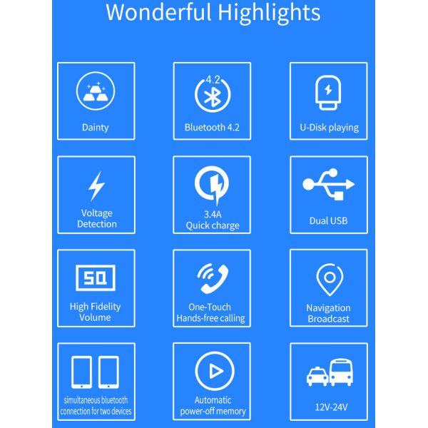 BLE4.2 Bluetooth Handsfree Car Kit FM Transmitter With Remote CE ROHS