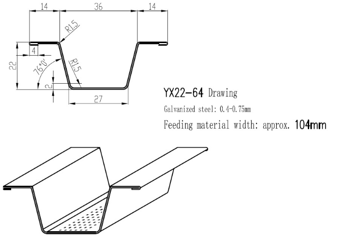Galvanized Steel Top Hat Purlin Roll Forming Machine With Taiwan Quality