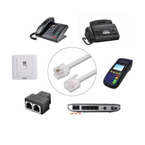 Customized RJ9 RJ11 RJ12 Telephone Cable 4P4C 28AWG PVC