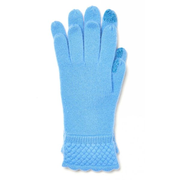 Jacquard Cuff Knitted Gloves With Fingers Pure Color Lattice Stitch Custom Design