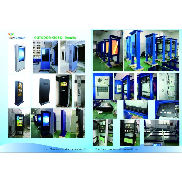 Bus Station ROHS 98in Outdoor Touch Screen Kiosk With IP Camera