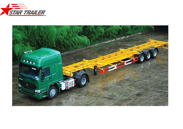 2 Axles 20feet 40feet Skeletal Semi Trailer Driving Safety And Functionality