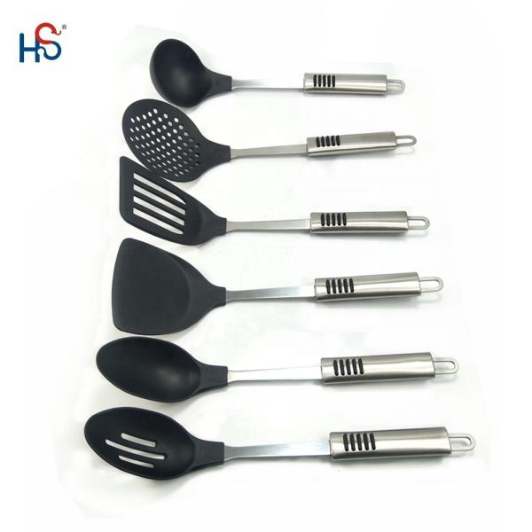 Nylon Kitchen Utensils Set with Rotating Stand and Multi-functional Kitchen Gadgets