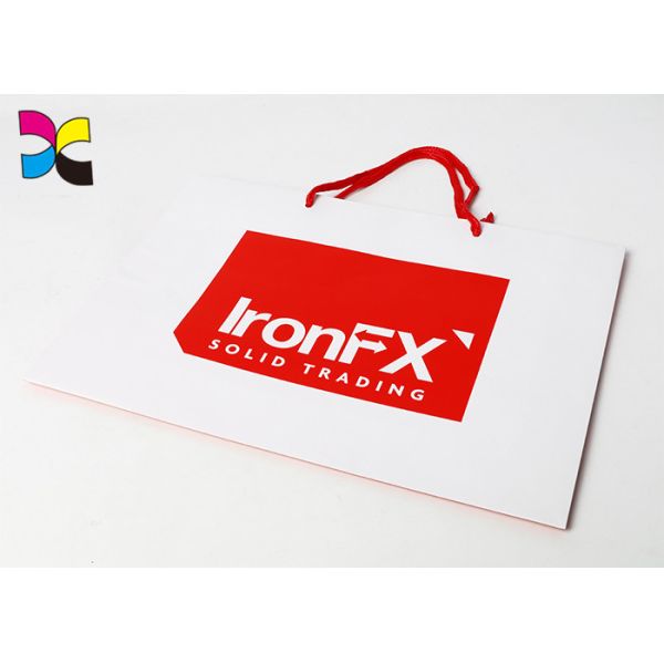 Eco Custom Printed Recycled Paper Bags With Handles / Promotional Paper Carrier Bags