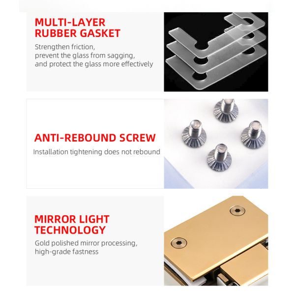 Modern Design Rose Gold Shower Hinge for Bifold Glass Shower Door Cerniere Box Doccia
